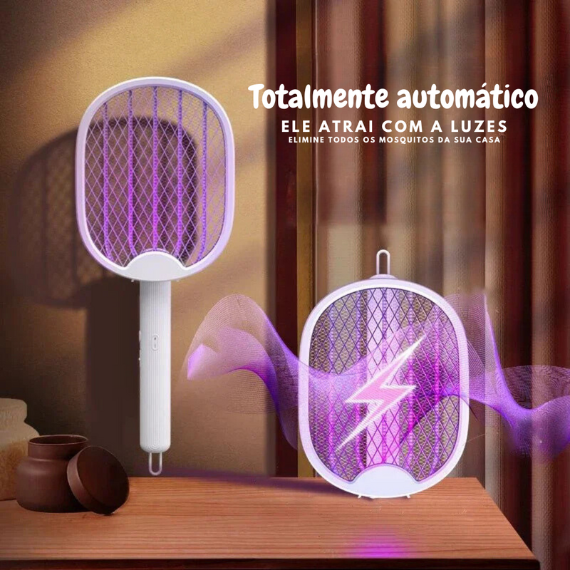 Raquete Mata-Mosquito MaxBolt™ - Com Ions de Atração