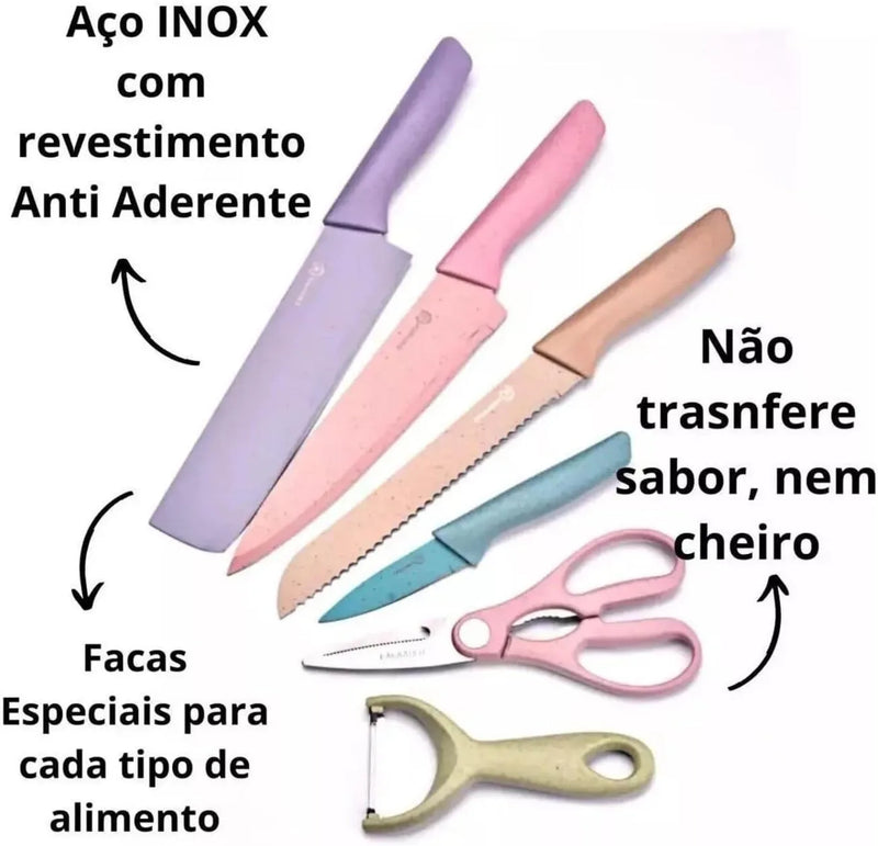 Conjunto Kit Facas Profissional  6 Peças