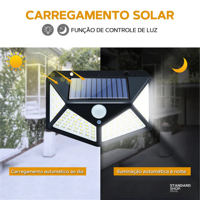 Luminária Solar Led Com Sensor de Presença  [ECONOMIZE ENERGIA]