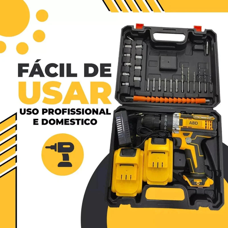 Kit Parafusadeira/Furadeira Portátil 24pçs + Bateria Extra [Brinde]