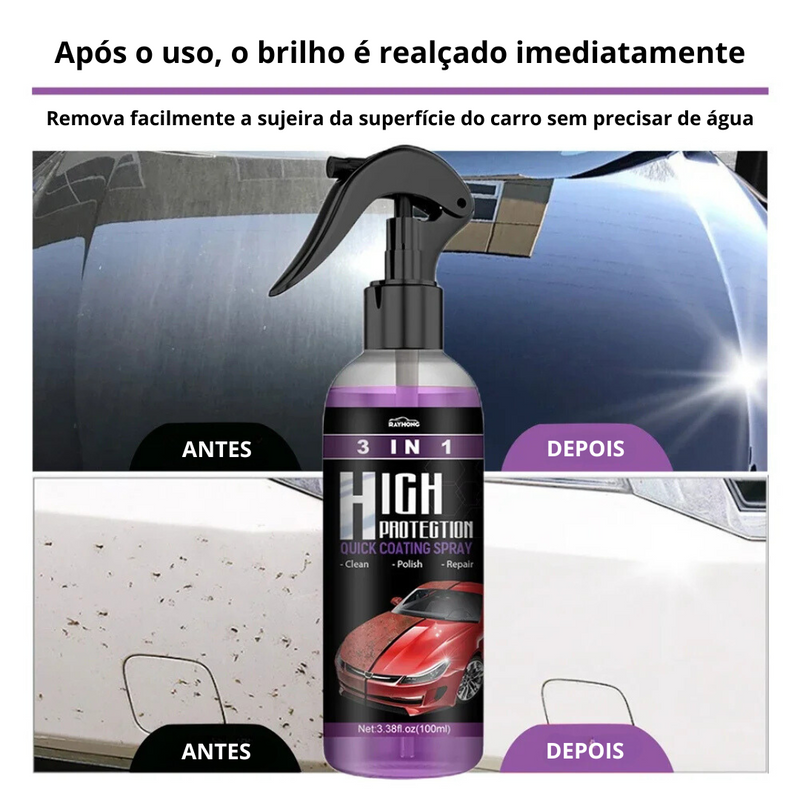 Spray HidroPró Proteção e Repelência Máxima Para Vidros, Pinturas, Plásticos e Couro